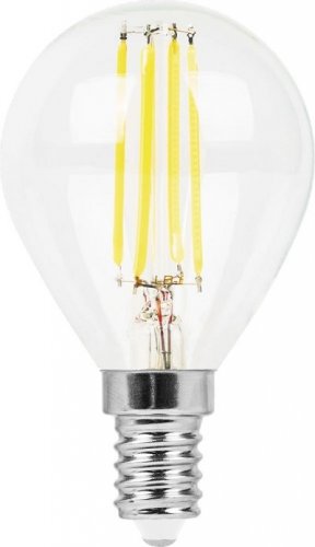 Лампа светодиодная филамент Feron LB-52 G45 Шар Е14 220В 7Вт 2700К 45х75мм картинка 